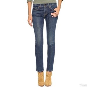 Rag & Bone Tomboy High Rise Skinny Jeans Worn Blue
